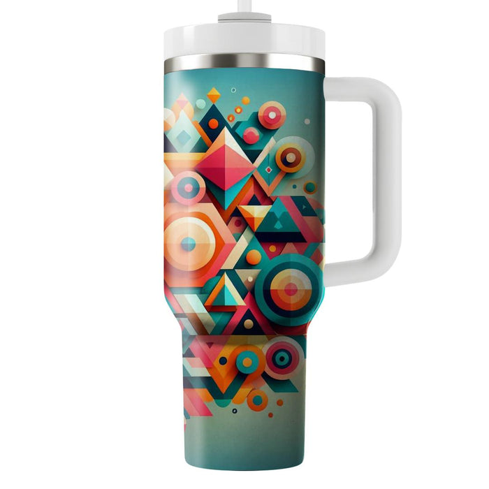 Geometric Burst  Tumblers With Lids