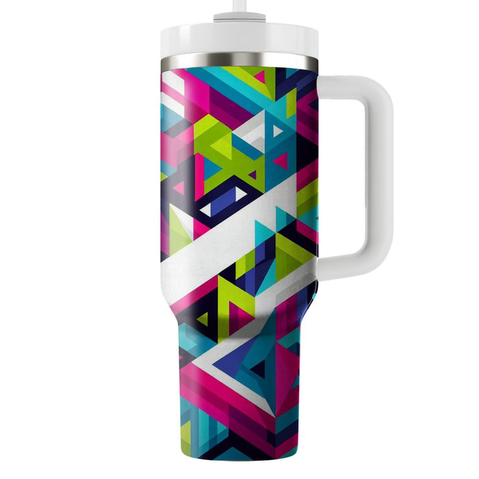 Bold Triangular Design  Tumblers With Lids