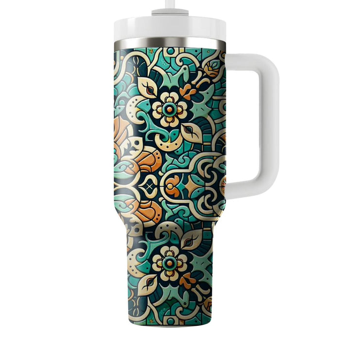 70s Inspired Tile Patterns  Travel Tumblers