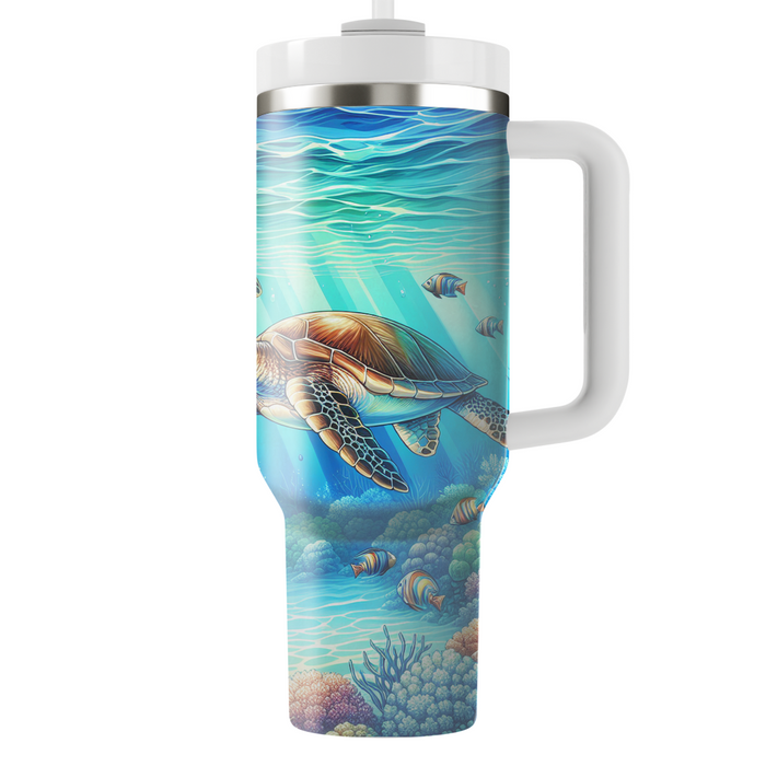 Serene Sea Turtle Journey  Tumbler Cups