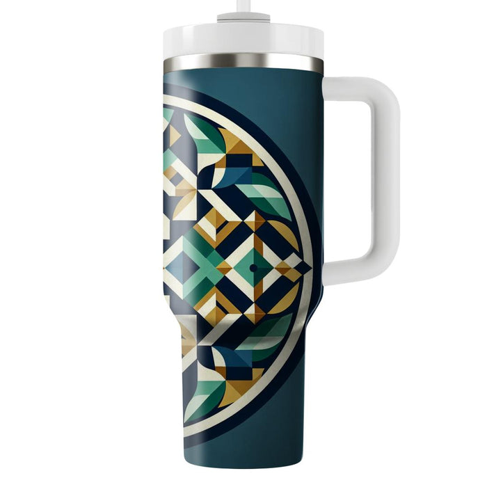 Geometric Diamond Mosaic  Travel Tumblers