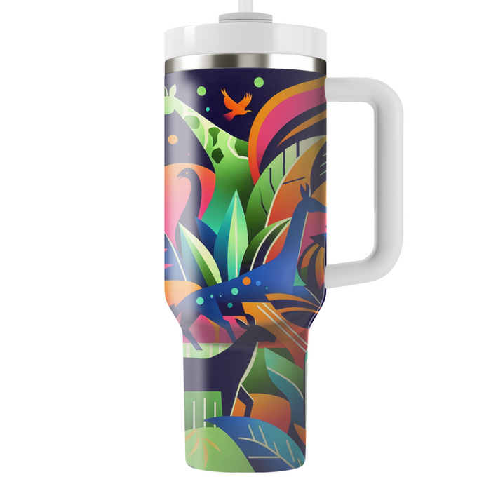 Wild Neon Safari  Personalized Tumblers