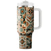 Vintage Bohemian Mosaic  Tumblers With Lids