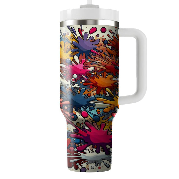 Artistic Splash Paint  Tumblers With Lids