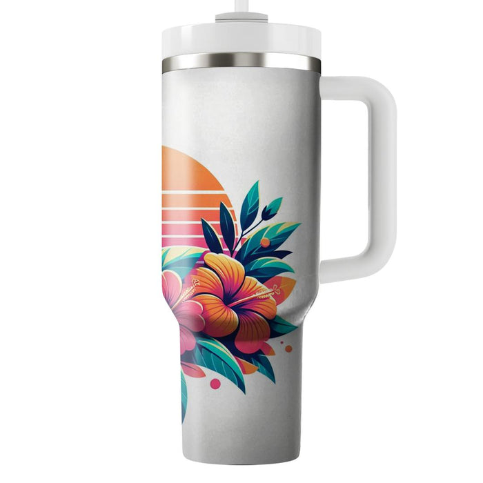 Sunset Hibiscus Harmony  Unique Tumblers