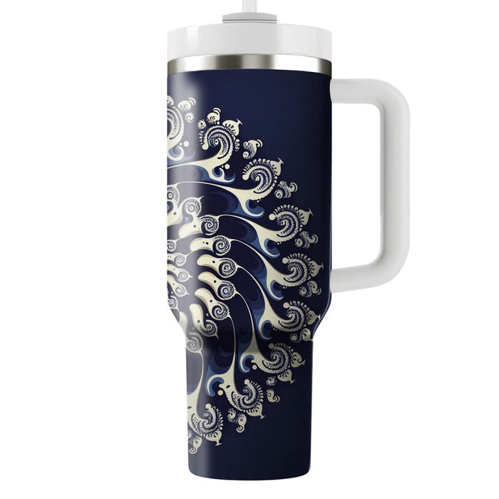 Fractal Floral Mirage  Personalized Tumblers