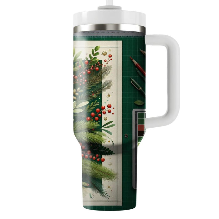 Winter Festive Foliage  Tumbler Cups