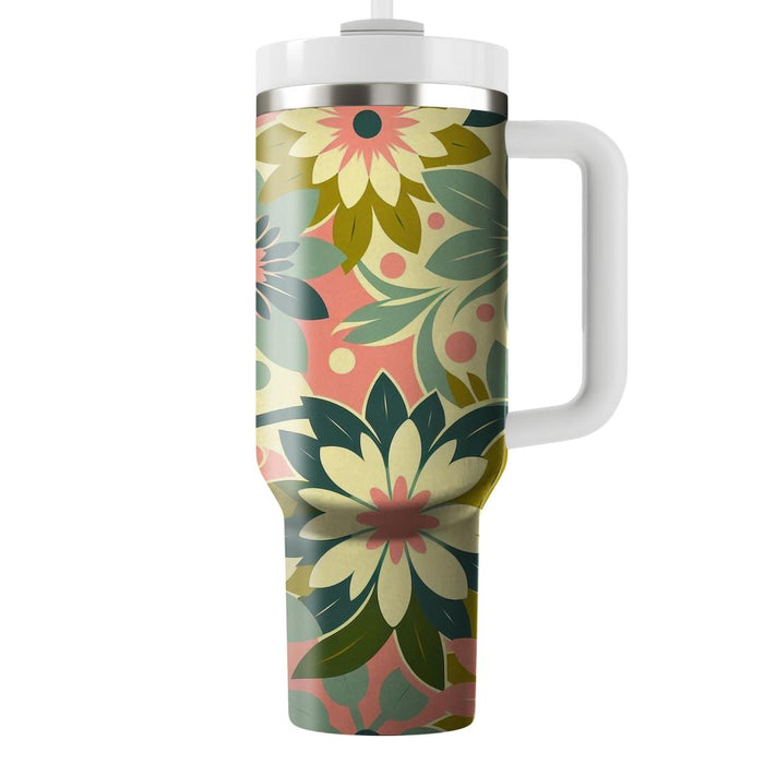 Retro Floral Motif  Tumblers For Gifts