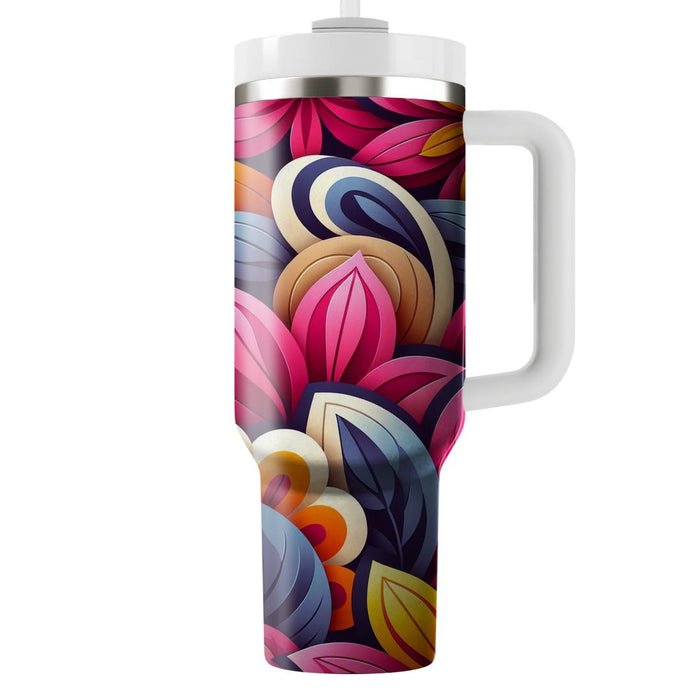 Vibrant Petal Pattern  Personalized Tumblers