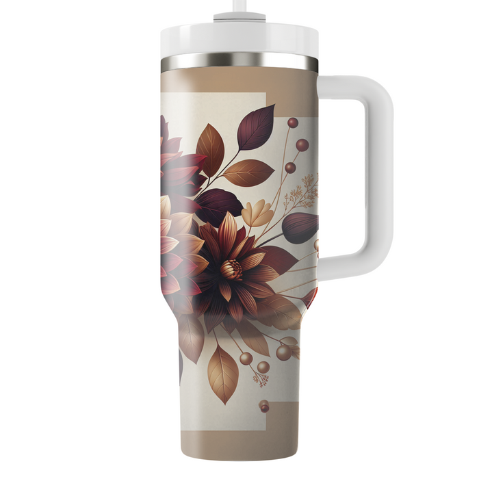 Autumn Dahlia Elegance  Tumblers With Lids