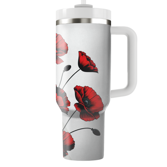 Bold Poppy Patch  Tumblers With Lids