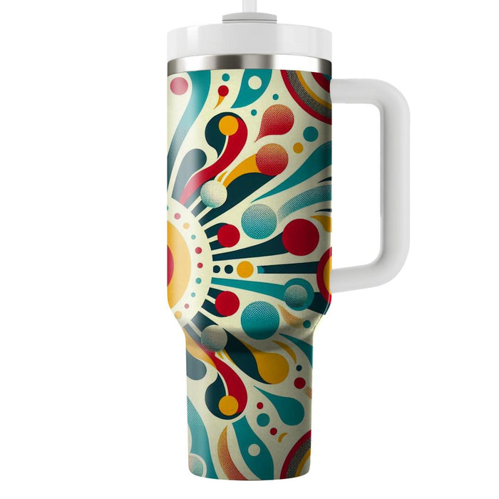 Retro Polka Dot Burst  Decorative Tumblers