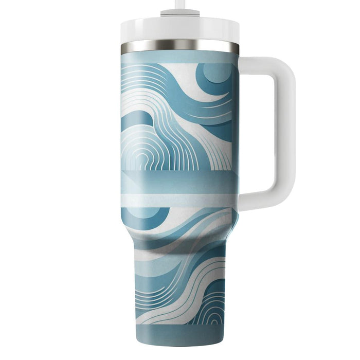 Trendy Wave Lines  Personalized Tumblers