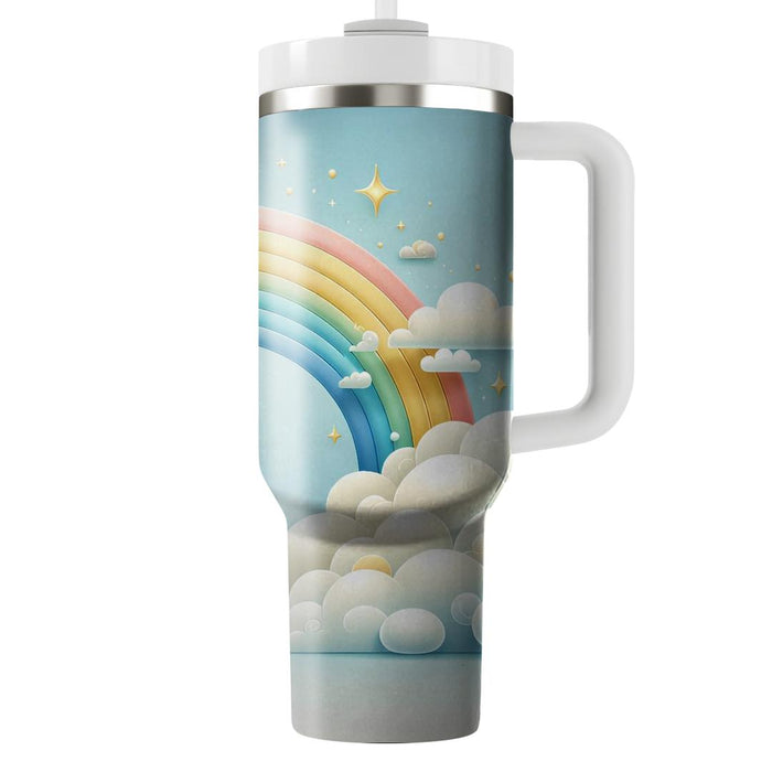 Whimsical Rainbow Clouds  Unique Tumblers