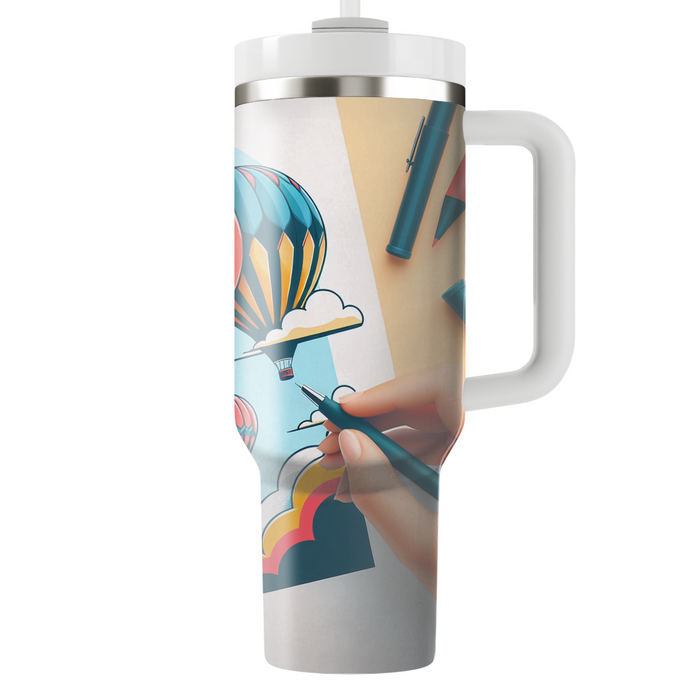 Whimsical Hot Air Balloon Journey  Custom Tumblers