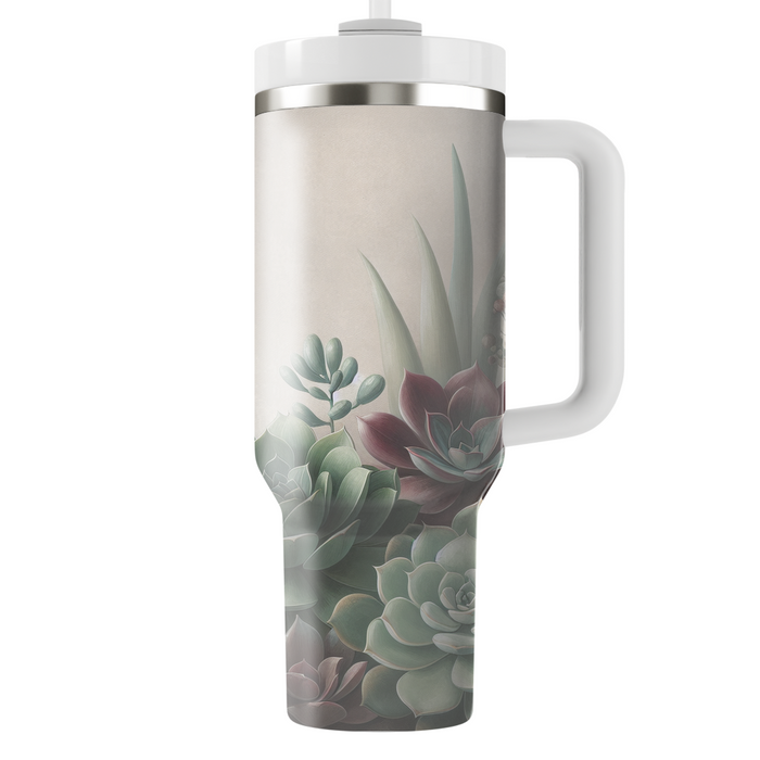 Serene Succulent Garden  Tumblers With Lids