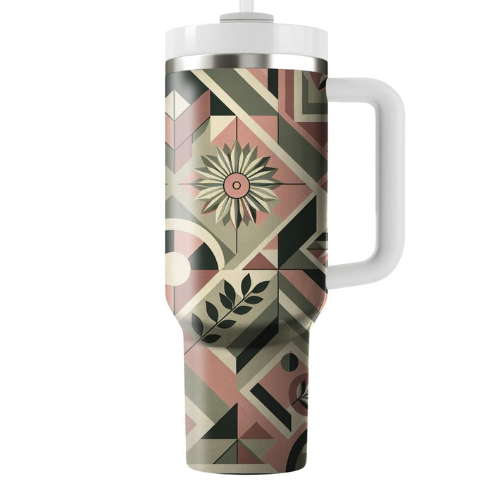 Retro Floral Geometry  Custom Tumblers