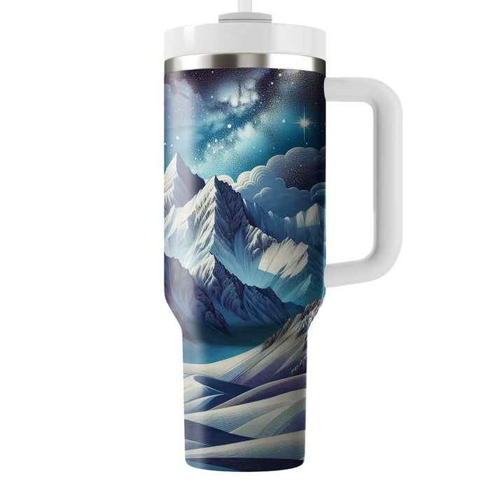 Winter Snowy Peaks Tumblers With Lids