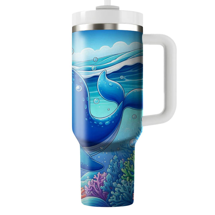 Whimsical Whale Dance  Tumbler Cups