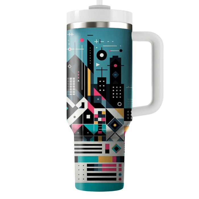 Geometric City Skyline  Unique Tumblers