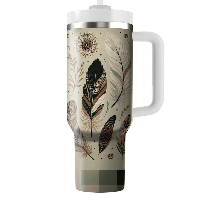 Breezy Bohemian Feathers  Decorative Tumblers