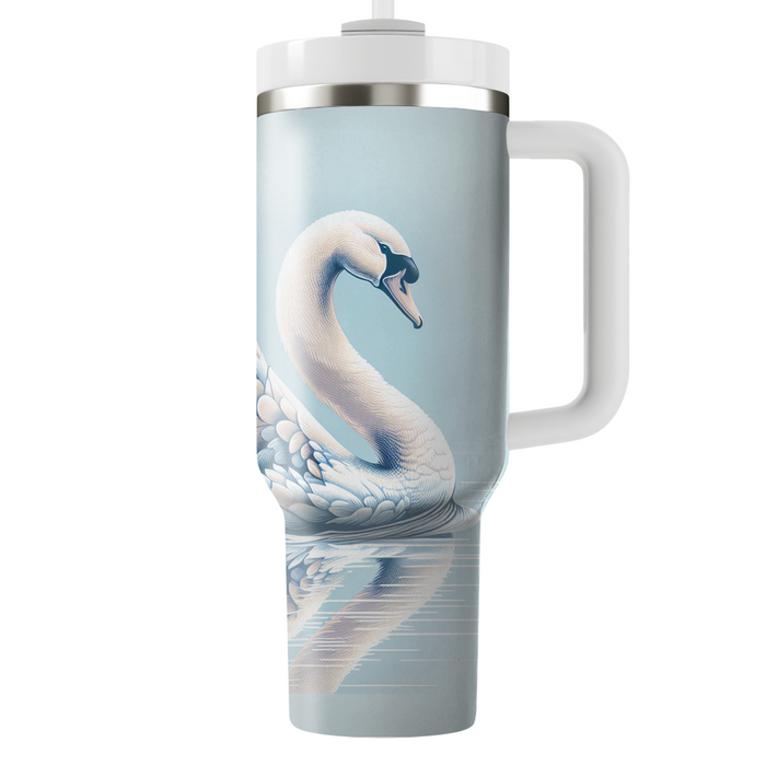 Gleaming Swan Elegance  Decorative Tumblers