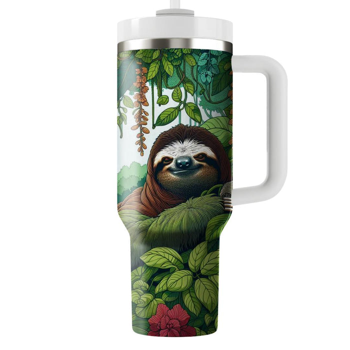 Gentle Sloth Forest Retreat  Personalized Tumblers