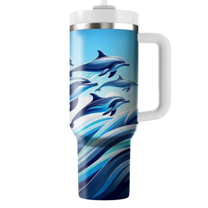 Whimsical Dolphin Splash  Custom Tumblers