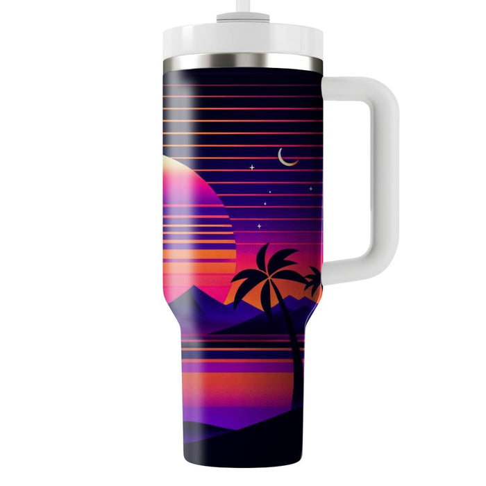 Synthwave Sunrise  Travel Tumblers