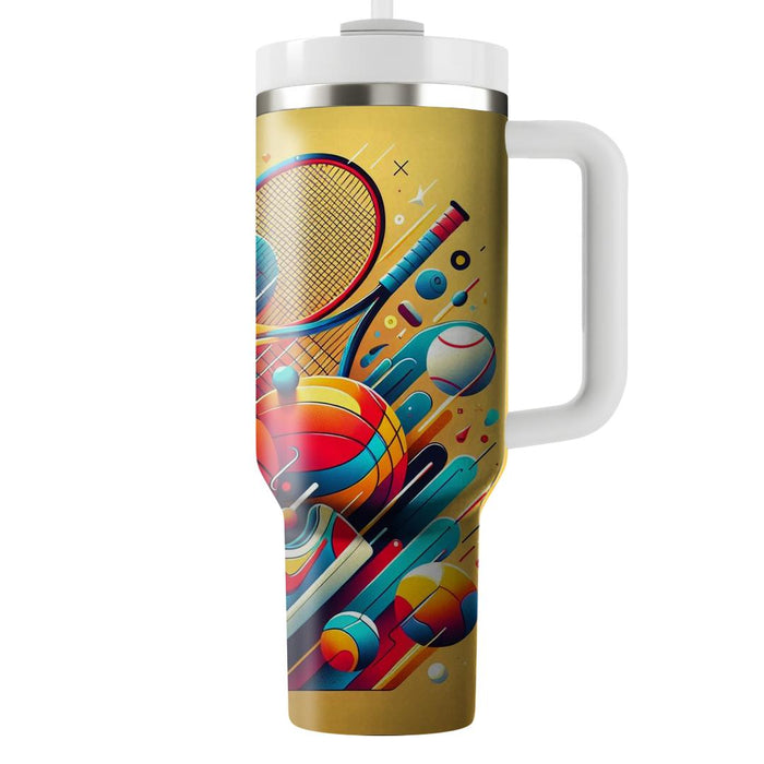 Vibrant 80s Sports  Travel Tumblers