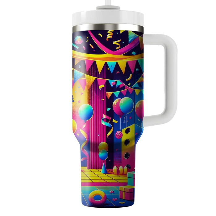 Vibrant 80s Party  Custom Tumblers