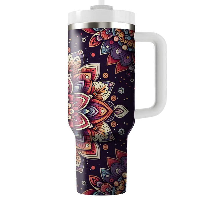 Vibrant Floral Mandalas  Tumblers With Lids