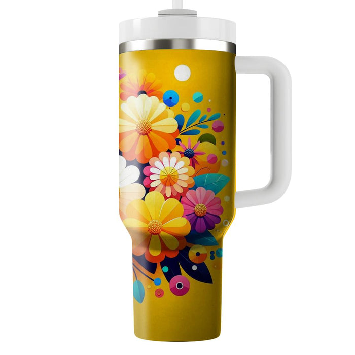 Sunny Flower Power  Unique Tumblers