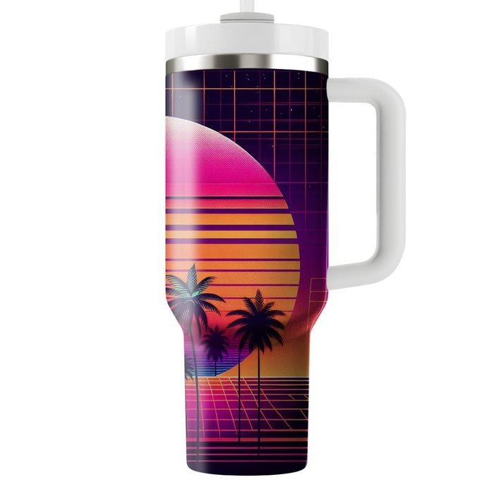 Retro Futuristic Palms  Tumblers With Lids