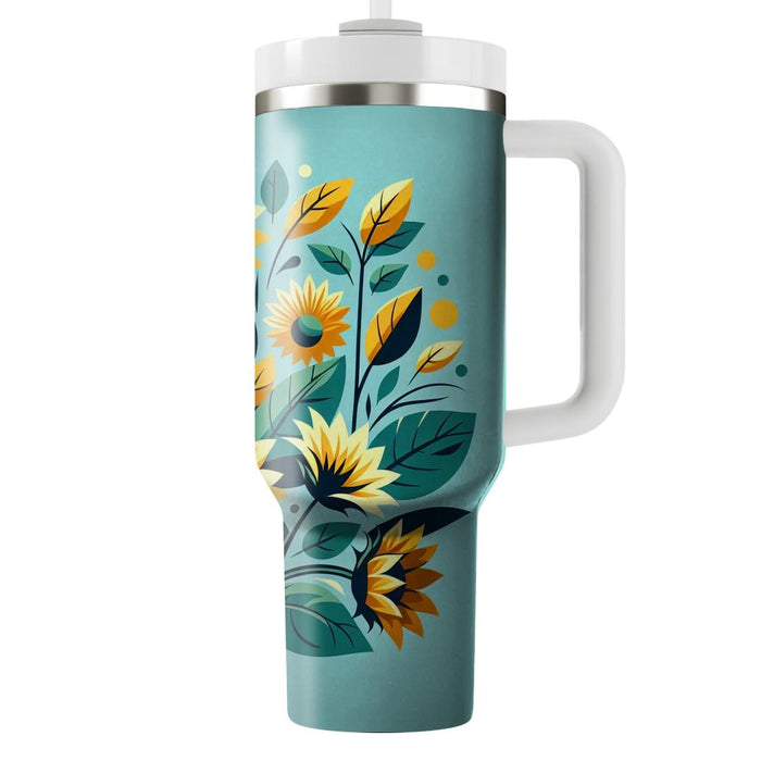 Whimsical Sunflower Fields  Tumbler Cups