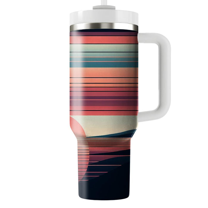 Sunset Stripe Delight  Travel Tumblers