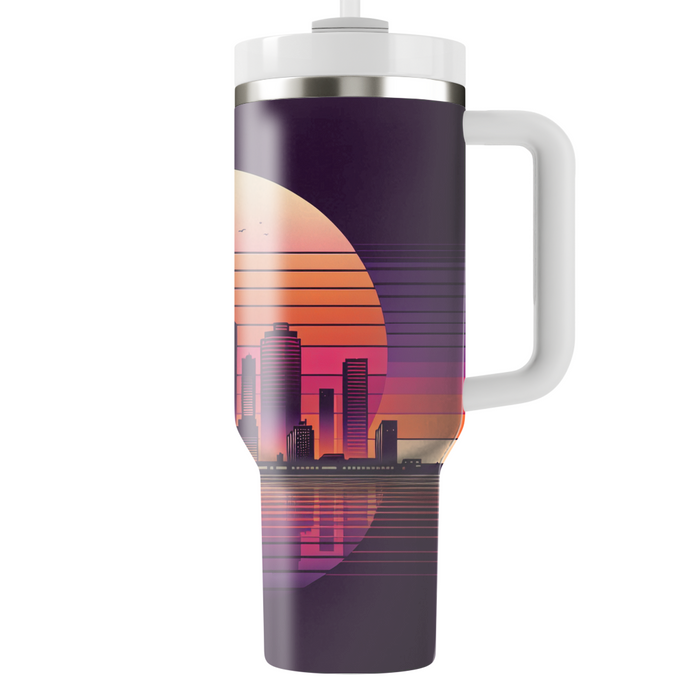 Retro Skyline Silhouettes Travel Tumblers