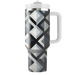 Sleek Monochrome Diamond  Insulated Tumblers