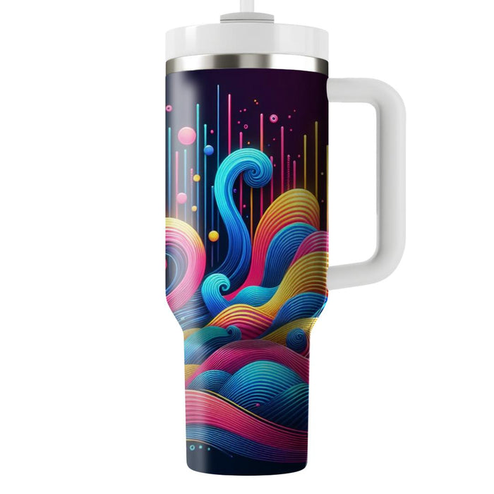 Energetic Neon Wave  Tumbler Cups