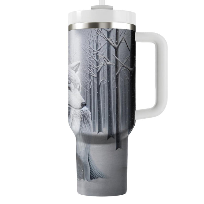 Winter Wolf Wilderness  Personalized Tumblers