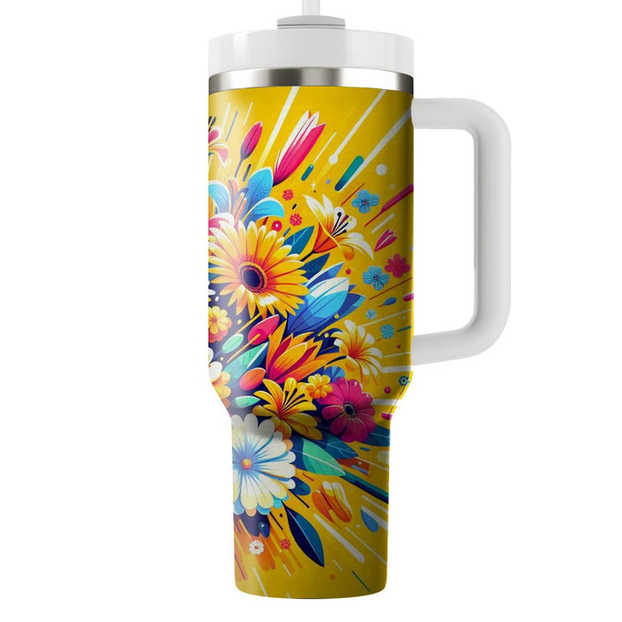 Floral Burst Celebration  Unique Tumblers