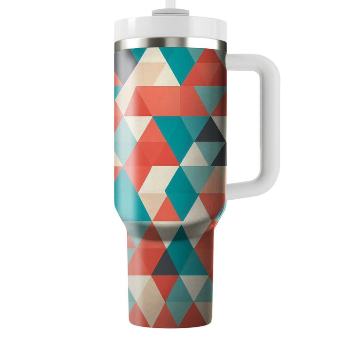 Triangle Patchwork  Tumblers With Lids