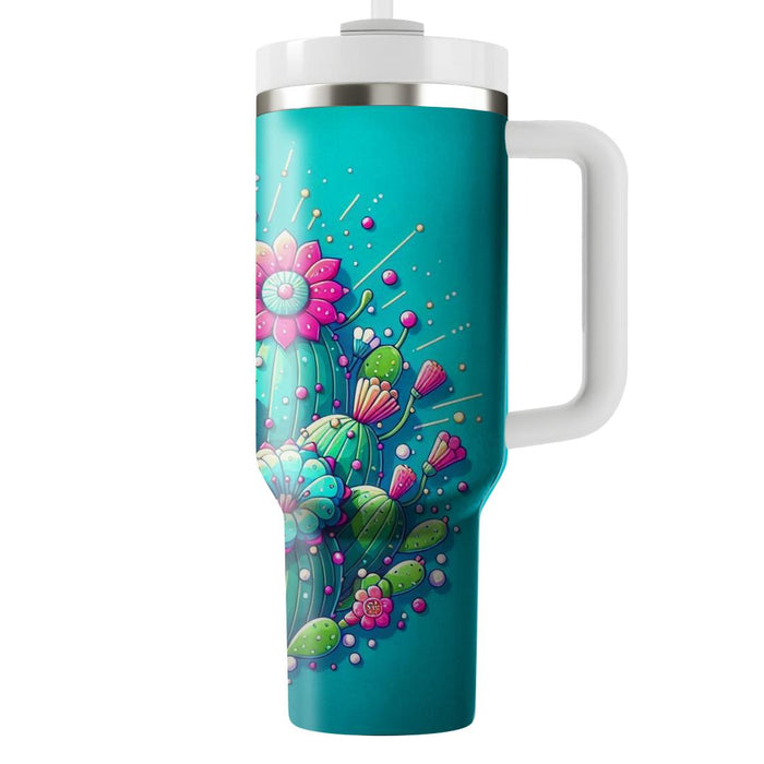 Whimsical Cactus Blooms  Unique Tumblers