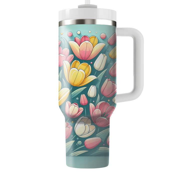 Whimsical Tulip Field  Tumblers With Lids