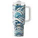 Stylized Ocean Waves Decorative Tumblers