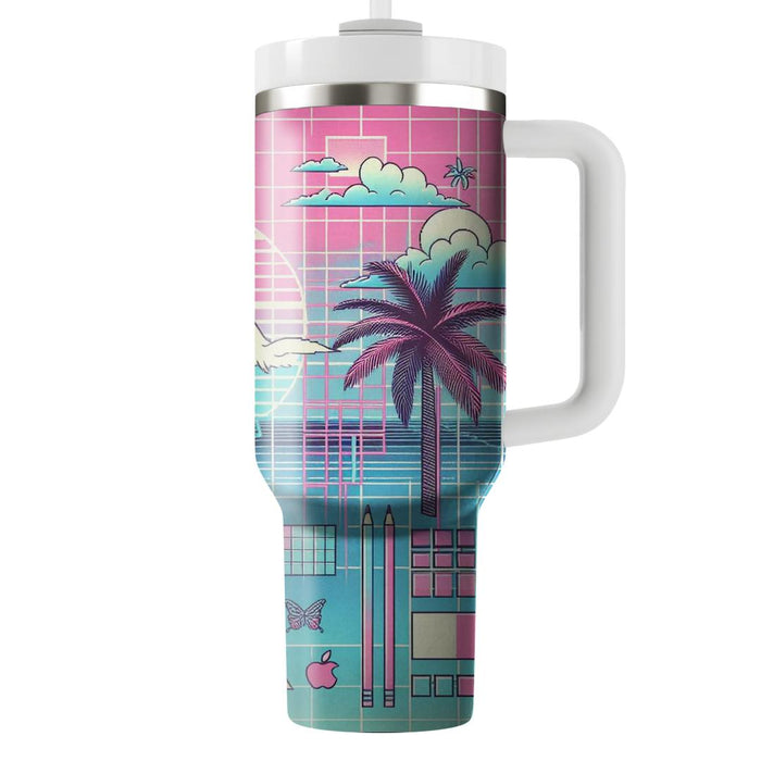 Vibrant Vaporwave  Personalized Tumblers