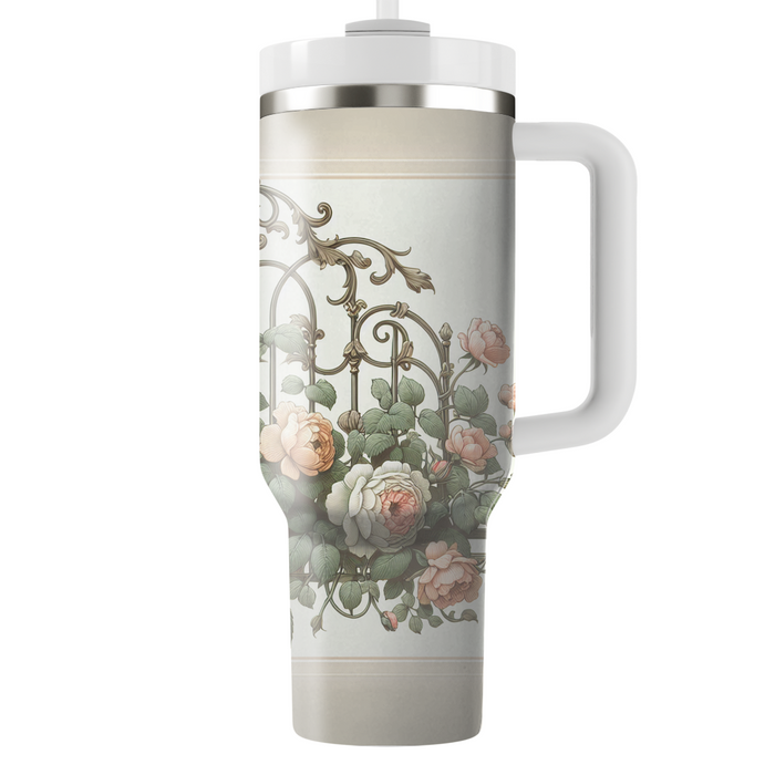 Vintage Rose Trellis  Tumblers With Lids