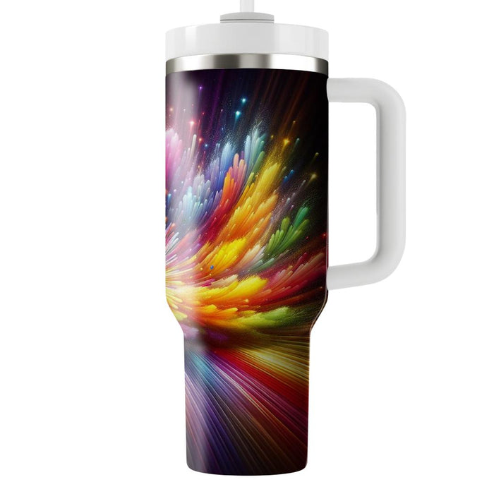 Vibrant Rainbow Rays  Tumbler Cups