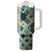 Geometric Retro Diamonds  Insulated Tumblers