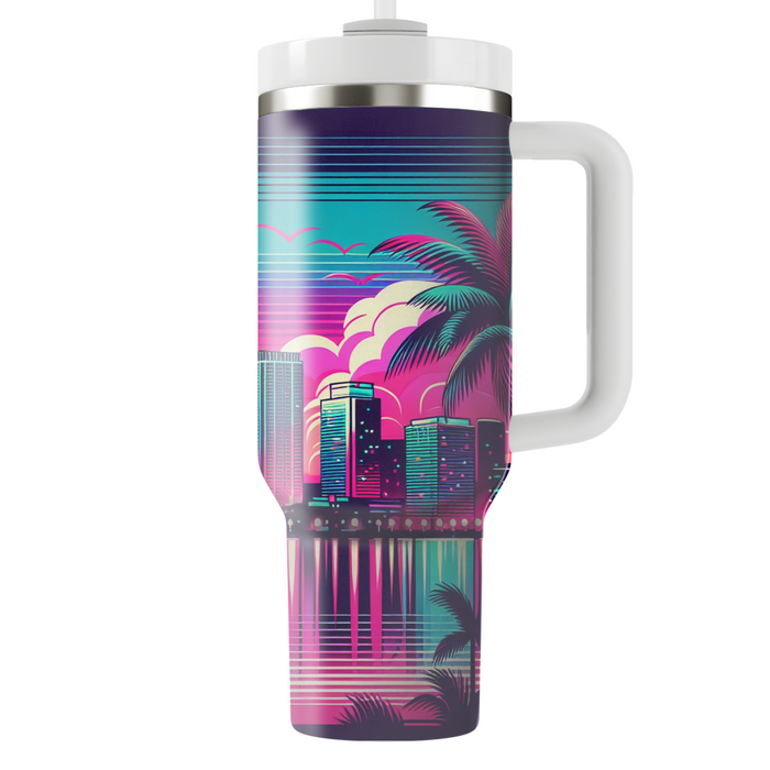 Vibrant Miami Nights  Personalized Tumblers